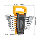 Combination Wrench Set 8-Piece Metric 8 mm to 19 mm with Organizer Rack-8