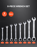 VEVOR Combination Wrench Set 8-Piece Metric 8 mm to 19 mm with Organizer Rack-2