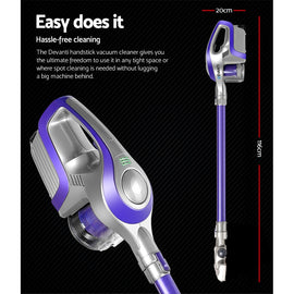 Devanti Stick Vacuum Cleaner Bagless Cordless 150W Purple - 0