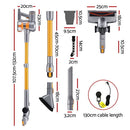 Devanti 300W Stick Vacuum Cleaner Cordless Self-Standing Golden-6