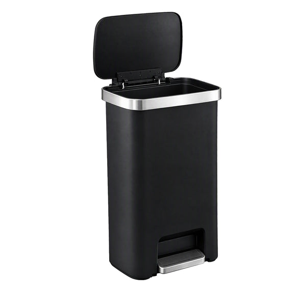 Artiss Rubbish Bin 51L Kitchen Pedal Soft Close Lid Liner Pocket Black