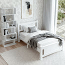 Artiss King Single Bed Frame and Bookshelf-7