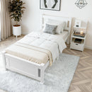 Artiss King Single Bed Frame and Bedside Table White-7