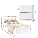 Artiss King Single Bed Frame and Bedside Table-2