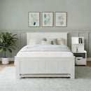 Artiss King Single Bed Frame and Bedside Table White-1
