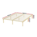Artiss Bed Frame Double Size Wooden Base Mattress Platform Timber Pine AMBA-2