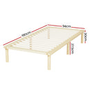 Artiss Bed Frame Single Size Wooden Base Mattress Platform Timber Pine AMBA-2