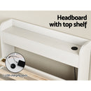 Artiss Bed Frame Single Size Mattress Base wtih Charging Ports 2 Storage Drawers-5