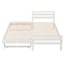 Artiss Bed Frame Single Size 2-in-1 Trundle Wooden White AVIS-3