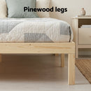 Artiss Bed Frame Double Size Wooden Base Mattress Platform Timber Pine BRUNO-3