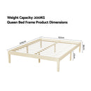 Artiss Bed Frame Queen Size Wooden Base Mattress Platform Timber Pine BRUNO-3