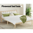 Artiss Bed Frame Queen Size Wooden Base Mattress Platform Timber Pine BRUNO-4