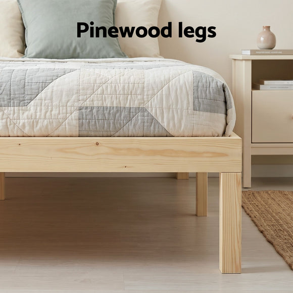Artiss Bed Frame Single Size Wooden Base Mattress Platform Timber Pine BRUNO