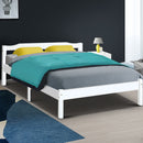 Artiss Bed Frame Double Size Wooden White LEXI-7