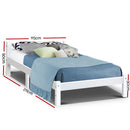Artiss Bed Frame King Single Size Wooden White LEXI-2