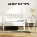 Artiss Bed Frame King Single Size Wooden White SOFIE-5