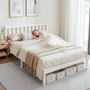 Artiss Bed Frame Queen Size Wooden White SOFIE-7