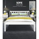 Artiss Bed Frame Queen Size Wooden White SOFIE-4