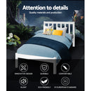 Single Size Wooden Bed Frame - White-3