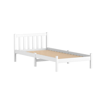 Single Size Wooden Bed Frame - White - 0