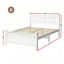 Double Size Wooden Bed Frame - White-3