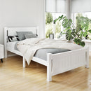 King Single Wooden Bed Frame - White-2