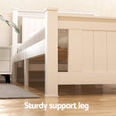 Artiss Bed Frame King Single Size Wooden Platform with 2 Storage Drawers White RIO-5