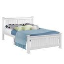 Artiss Bed Frame Queen Size Wooden White RIO-1
