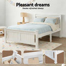 Artiss Bed Frame Queen Size Wooden White RIO-9