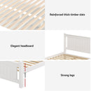 Artiss Bed Frame Queen Size Wooden Platform with 2 Storage Drawers White RIO-6