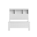 Artiss Bed Frame King Single Size Wooden with 3 Shelves Bed Head White-3