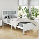 Artiss Bed Frame King Single Size Wooden with 3 Shelves Bed Head White-8