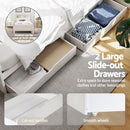 Artiss Bed Frame King Single Size Wooden with 2 Storage Drawers White-3