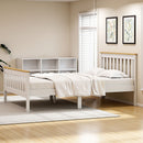Artiss Bed Frame Double Size Wooden Platform with 2 Storage Drawers White PONY-9