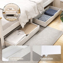 Artiss Bed Frame Single Size Wooden Platform with 2 Storage Drawers White PONY-4