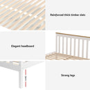 Artiss Bed Frame Single Size Wooden Platform with 2 Storage Drawers White PONY-7