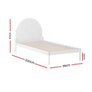 Artiss Bed Frame Single Size Wooden White DALY-2