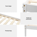 Artiss Bed Frame Single Size Wooden White DALY-6