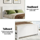 Artiss Single Bed Frame with Trundle Solid Wood Toddler Bunk Bed with Headboard White-6
