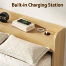 Artiss King Single Bed Frame with 2 Drawers Platform Bed with Headboard Bed Base with USB Ports Natural-4