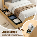 Artiss King Single Bed Frame with 2 Drawers Platform Bed with Headboard Bed Base with USB Ports Natural-6