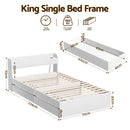 Artiss Bed Frame King Single Size with Charging Ports and 2 Drawers AURA-2