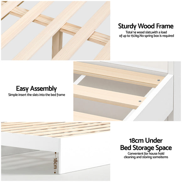 Artiss Bed Frame King Single Size with Charging Ports and 2 Drawers AURA