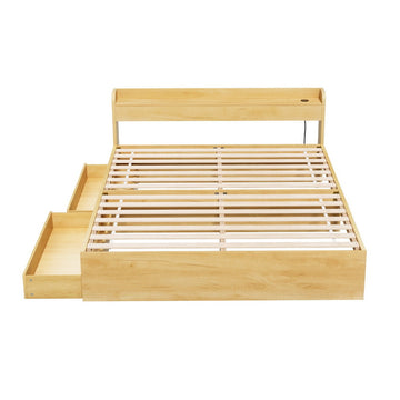 Artiss Bed Frame Queen Size with Charging Ports and 2 Drawers AURA - 0