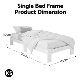 Artiss Bed Frame King Single Size Wooden Mattress Base Timber Platform JADE - 0