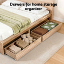 Artiss 2pcs Under Bed Storage with Wheels Rolling Wooden Drawers King Single & Queen-4