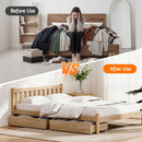 Artiss 2pcs Under Bed Storage with Wheels Rolling Wooden Drawers King Single & Queen-6