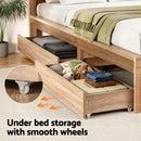 Artiss Double Bed Frame with 2 Drawers Bedroom Furniture-8