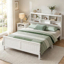 Artiss Queen Bed Frame with Storage Headboard and Footboard Wooden Bed Base White-1