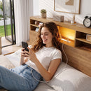 Artiss King Single Bed Frame with Storage, 4 Drawers, USB and Night Light Natural-8